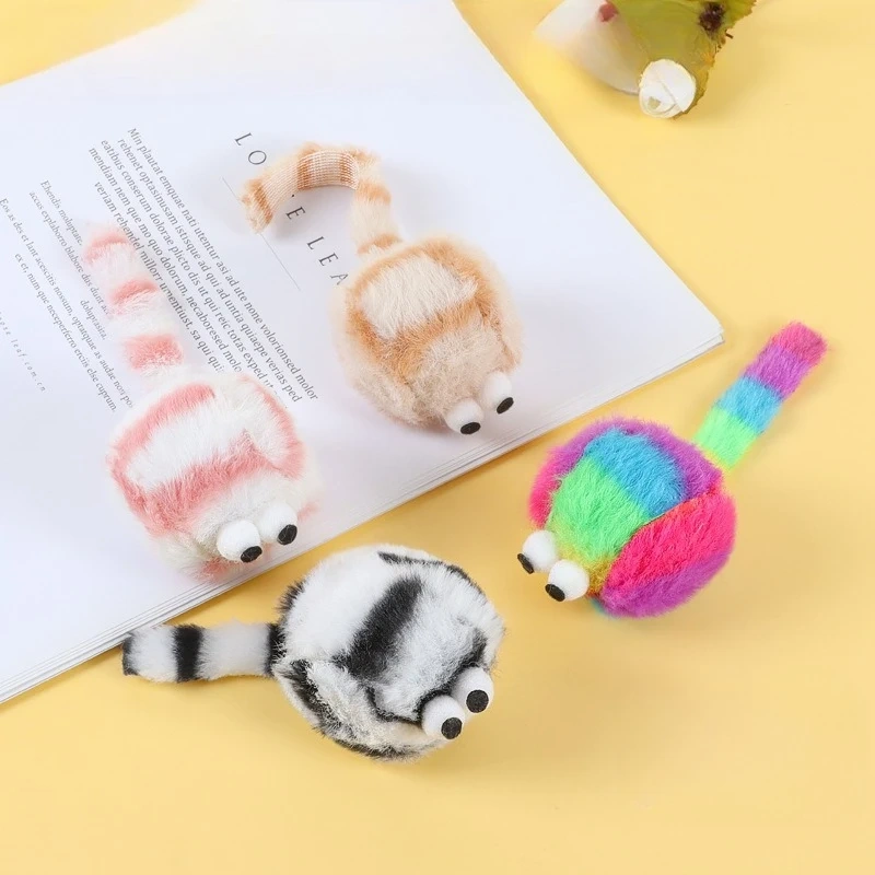 4pcs Cat Chewing Plush Toy Simulated Mouse Squeaky Cute Interactive Kitten Toy Bite Resistant Teeth Cleaning Cat Toy Supplies