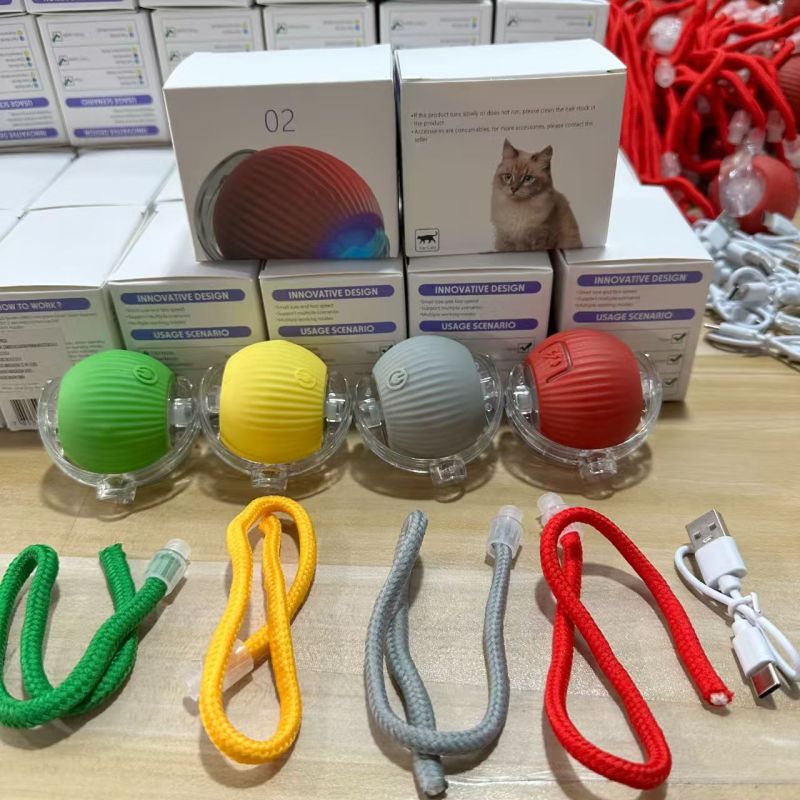 Automatic Rolling Ball Cat Interactive Ball Toy With Tail Rechargeable