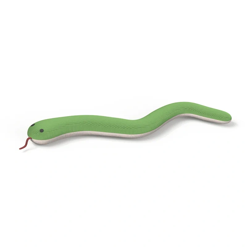 Cat Toy Snake Simulation Self-hi Anti-boredom Bite-resistant Plush Toy Ringing Paper Green Snake Cat Stick Kitten Pet Supplies