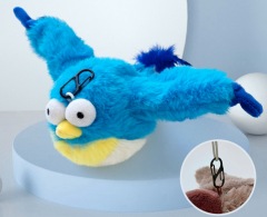 1pc Flapping Sparrow Cat Toys Interactive Chirping Bird Movements Touch Activated Electric Plush Toy Rechargeable Kitten Toy Pet