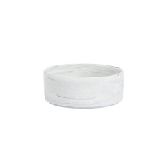 Marble-patterned Ceramic Pet Bowl with Wooden Frame Gold Edge for Dog Cat Food Water Bowl