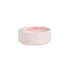 Marble-patterned Ceramic Pet Bowl with Wooden Frame Gold Edge for Dog Cat Food Water Bowl