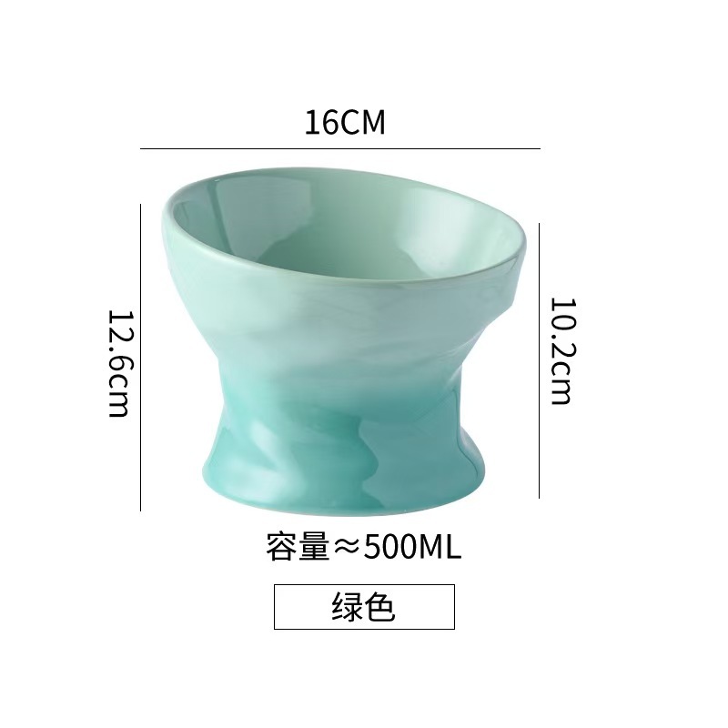 Pet Cat Raised Food Snack Bowl Water Drinking Feeders Ceramic Gradient Food Bowls for Dogs