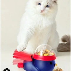 Cute Cartoon Dog Puzzle Feeder Press Plastic Pet Interactive Toy Rotating Colorful Automatic Feeder Mealtime Fun