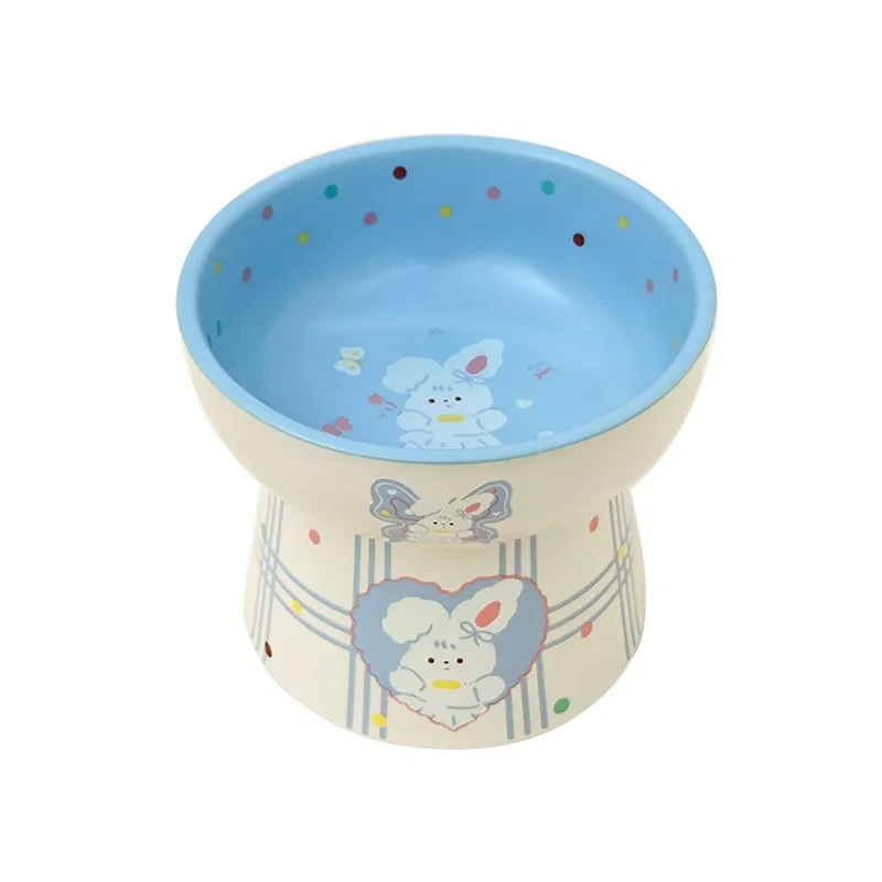 Creative Rabbit Series Eco-Friendly Ceramic Pet Bowl Cute Cartoon Design for Cat and Dog Food and Drink