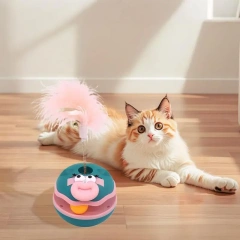 Cat Feather Toys Interactive Cat Ball Kitten Toys Kitten Accessories with Feather Bell Pet Supplies Enrichment Indoor Games