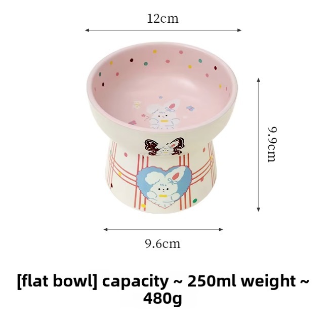 Pet Bowl Cute Cartoon Design for Cat and Dog Food and Drink