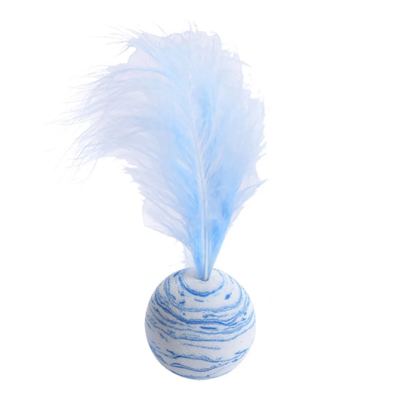 New 1Pc Delicate Cat Toy Star Balls Plus Feather High Quality EVA Material Light Foam Ball Throwing Funny Interactive Plush Toy