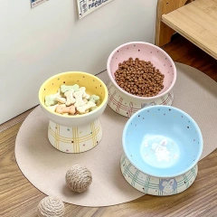 Creative Rabbit Series Eco-Friendly Ceramic Pet Bowl Cute Cartoon Design for Cat and Dog Food and Drink
