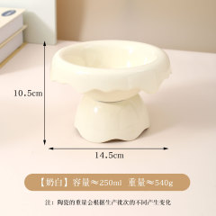 New Design Solid Pattern Ceramic Cat Bowl Elevated Cat Water Pot Raised