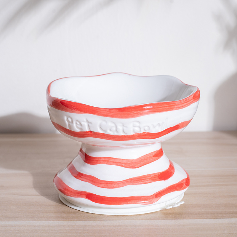 Dog Bowl Ceramic Eco-friendly Waterproof Solid Pattern Pet Food & Drinking Bowl