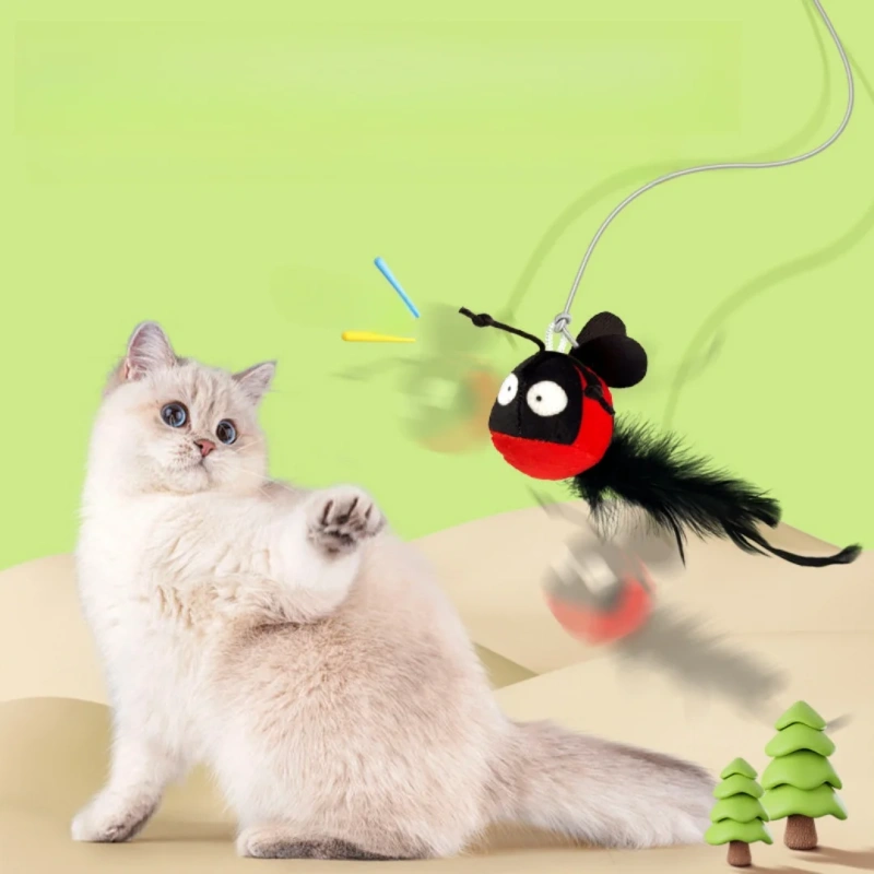 Pet plush sounding toy hanging plush ball simulation insect creative cat toy bite-resistant