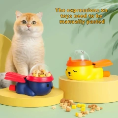 Cute Cartoon Dog Puzzle Feeder Press Plastic Pet Interactive Toy Rotating Colorful Automatic Feeder Mealtime Fun