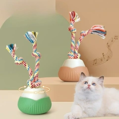 1Pc Interactive Cat Toys for Indoor Cats Interactive Cat Ball Toy with Elastic Mesh Tail Automatic Rotation Cat Toys