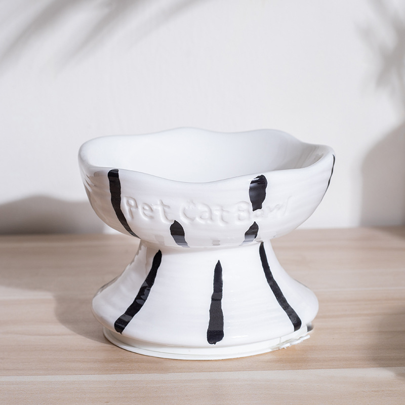 Dog Bowl Ceramic Eco-friendly Waterproof Solid Pattern Pet Food & Drinking Bowl