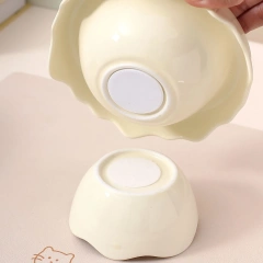 2025 New Design Solid Pattern Ceramic Cat Bowl Elevated Cat Water Pot Raised Dog Separatable Bowl with High Foot Pet Bowl