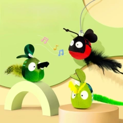 Pet plush sounding toy hanging plush ball simulation insect creative cat toy bite-resistant