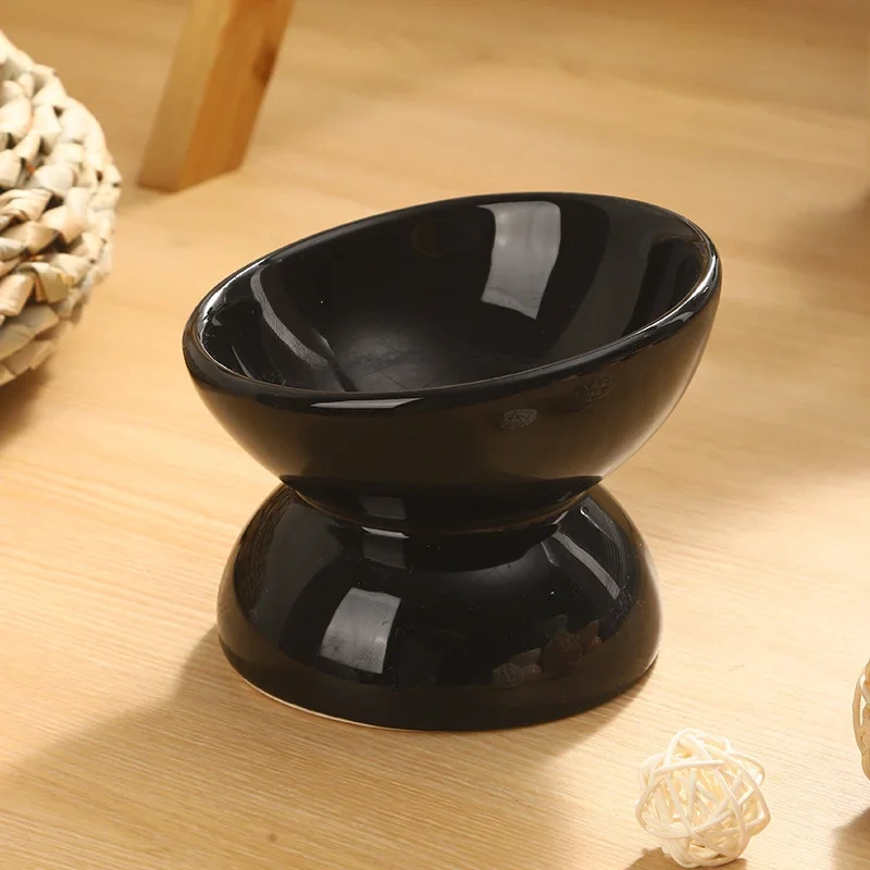 Ceramic Elevated Cat Bowls Tilted Cat Food Bowl Dish Pet Feeder Bowl Dishwasher Microwave Safe
