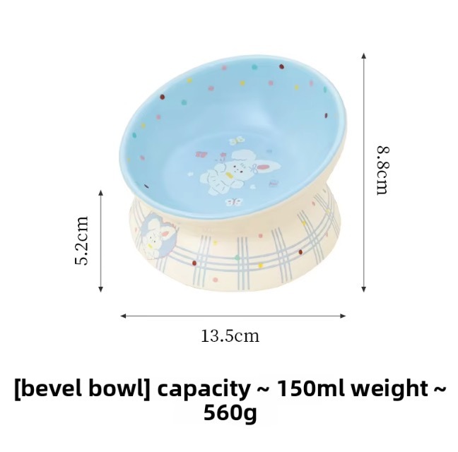 Pet Bowl Cute Cartoon Design for Cat and Dog Food and Drink