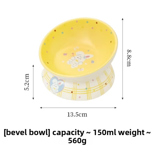 Pet Bowl Cute Cartoon Design for Cat and Dog Food and Drink