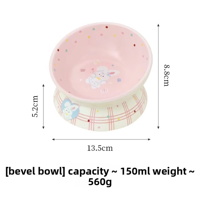 Pet Bowl Cute Cartoon Design for Cat and Dog Food and Drink