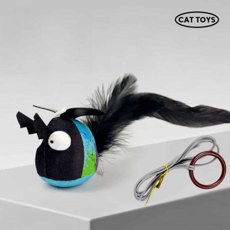 Pet plush sounding toy hanging plush ball simulation insect creative cat toy bite-resistant