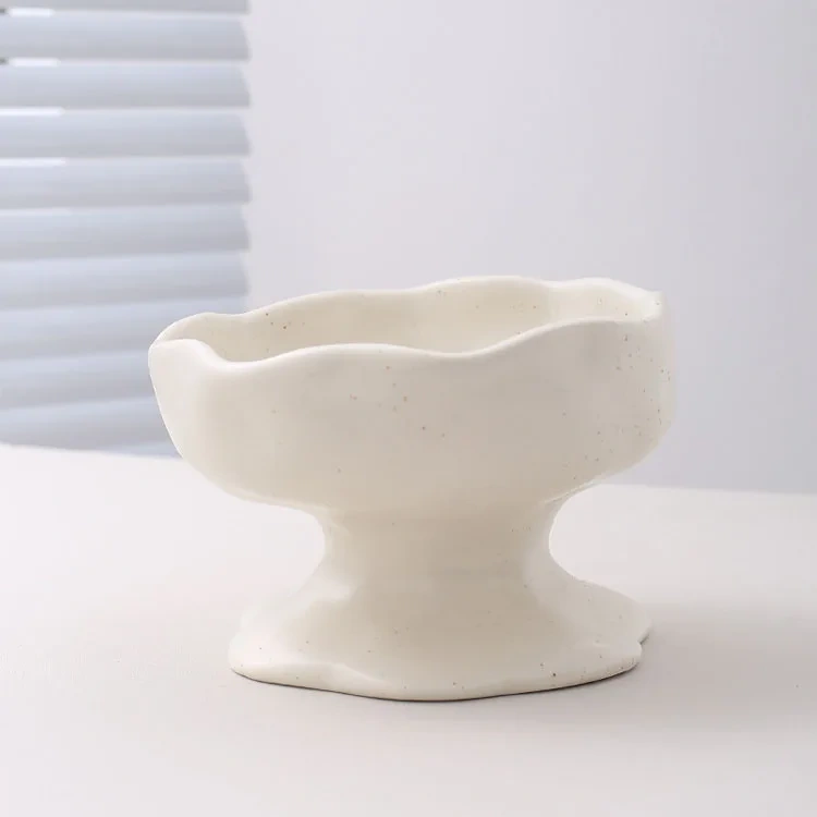 Hammered Iron Glaze Elevated Ceramic Pet Bowl Non-Slip Base with Slow Feeder and Neck Support for Cats and Dogs