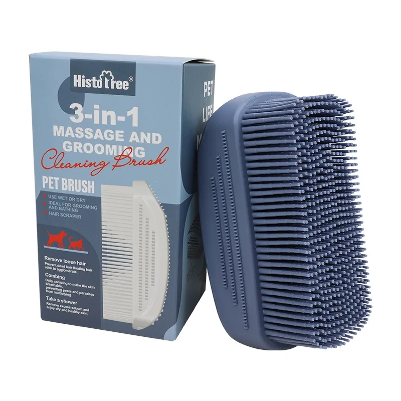 Pet Bath Brush Rubber Comb Hair Removal Brush Pet Dog Cat Cleaning Grooming Supplies Safety Silicone Brush