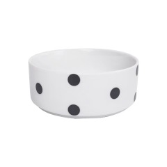 New Black and White Printing Dog Bowl Cat Food Water Bowl Wood Holder