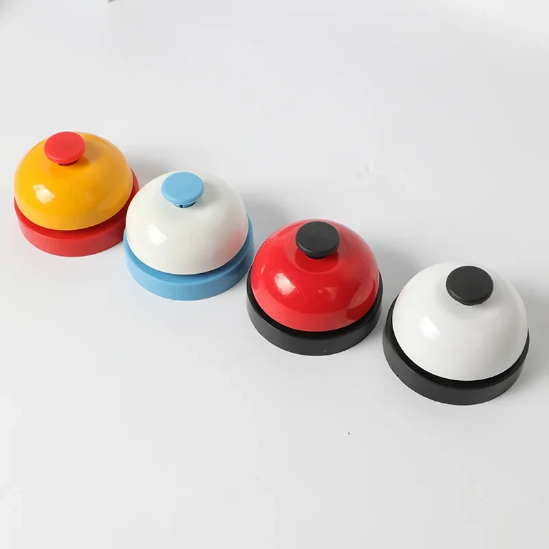 1Pc Assorted Colors Modern Metal Hand Bell Needed Call Bell for Classroom Kitchen Restaurant Bar Pet Training Interactive Fun