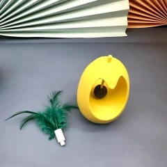 Tumbler Interactive Toy Teasing Cat Stick  Teeth Grinding Artifact  Self Hi Toy Feather Teasing Training Kitten Pet Cat Supplies