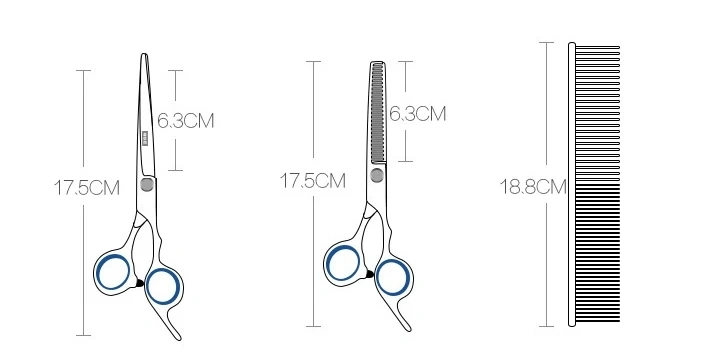 Dog Stainless Steel Grooming Shear Kit Pet Left Handed Straight Scissors Set for Dog