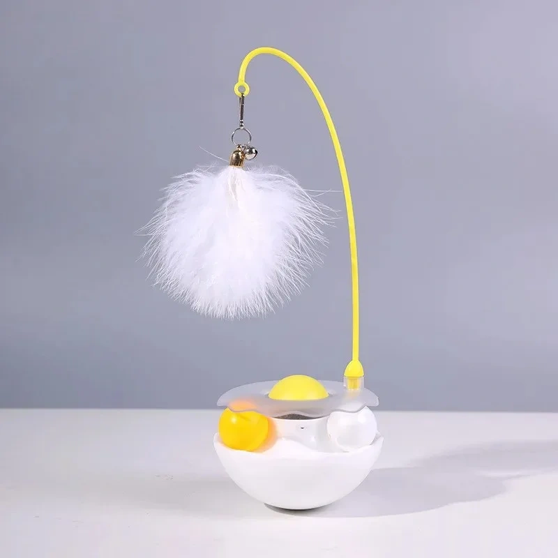 Tumbler Cat Toy Removable Stick Feather Scratching Ball Anti-Bite Turntable Interactive Toy Interesting Pet Supplies cat toys