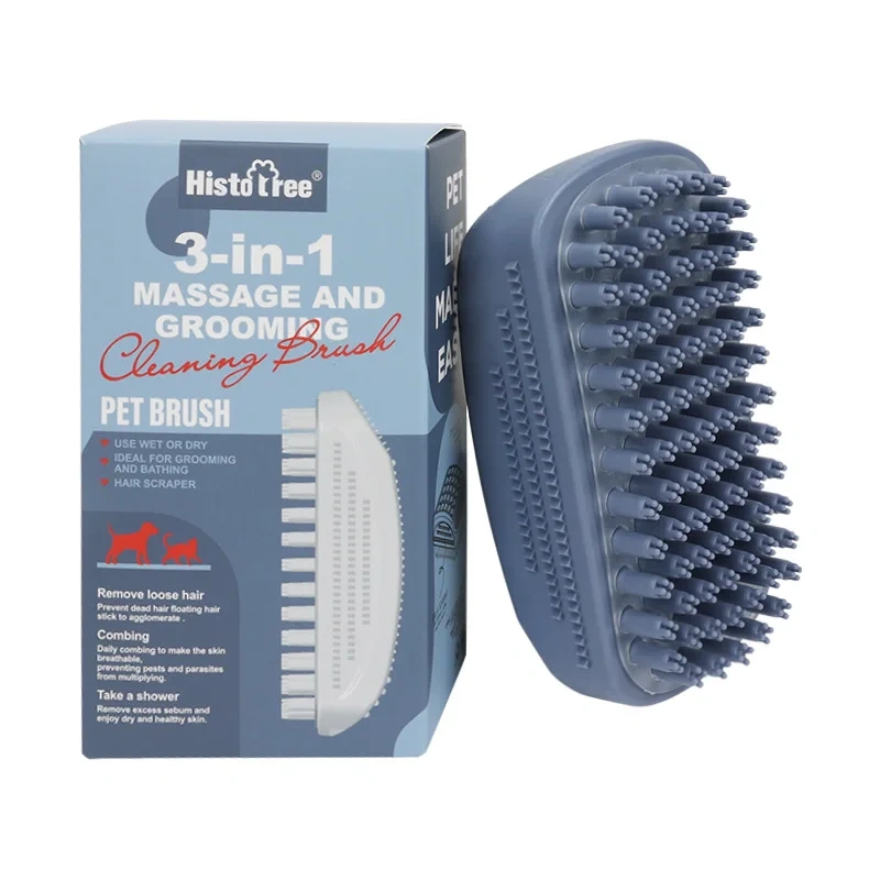 Pet Bath Brush Rubber Comb Hair Removal Brush Pet Dog Cat Cleaning Grooming Supplies Safety Silicone Brush