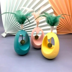 Tumbler Interactive Toy Teasing Cat Stick  Teeth Grinding Artifact  Self Hi Toy Feather Teasing Training Kitten Pet Cat Supplies