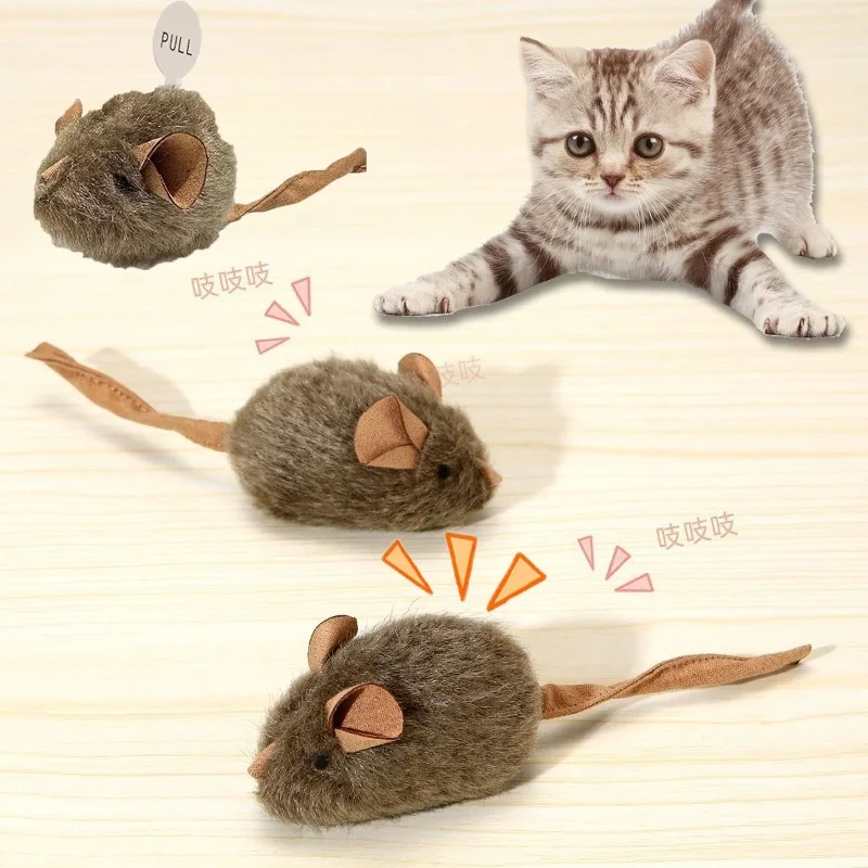 Funny Plush Mice Cat Toy Simulation Mouse Kitten Toy Bite-resistant Automatic Chirping Interactive Cat Chew Toy
