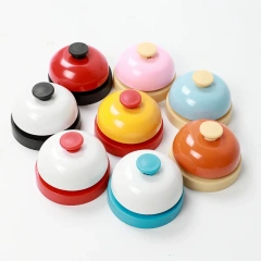 1Pc Assorted Colors Modern Metal Hand Bell Needed Call Bell for Classroom Kitchen Restaurant Bar Pet Training Interactive Fun