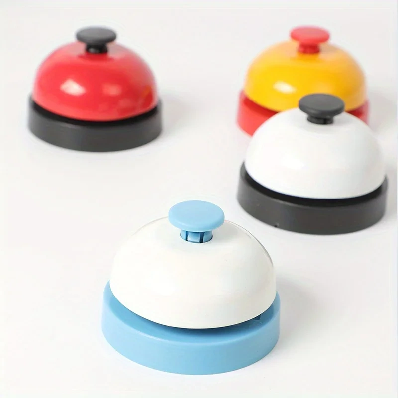 1Pc Assorted Colors Modern Metal Hand Bell Needed Call Bell for Classroom Kitchen Restaurant Bar Pet Training Interactive Fun