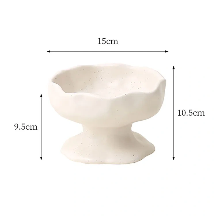 Hammered Iron Glaze Elevated Ceramic Pet Bowl Non-Slip Base with Slow Feeder and Neck Support for Cats and Dogs
