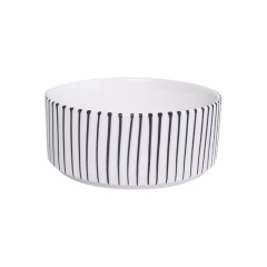 New Black and White Printing Dog Bowl Cat Food Water Bowl Wood Holder