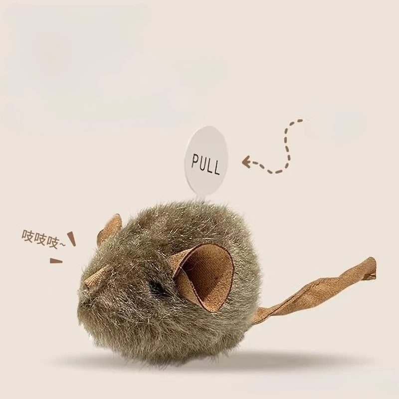 Funny Plush Mice Cat Toy Simulation Mouse Kitten Toy Bite-resistant Automatic Chirping Interactive Cat Chew Toy