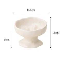 Hammered Iron Glaze Elevated Ceramic Pet Bowl Non-Slip Base with Slow Feeder and Neck Support for Cats and Dogs