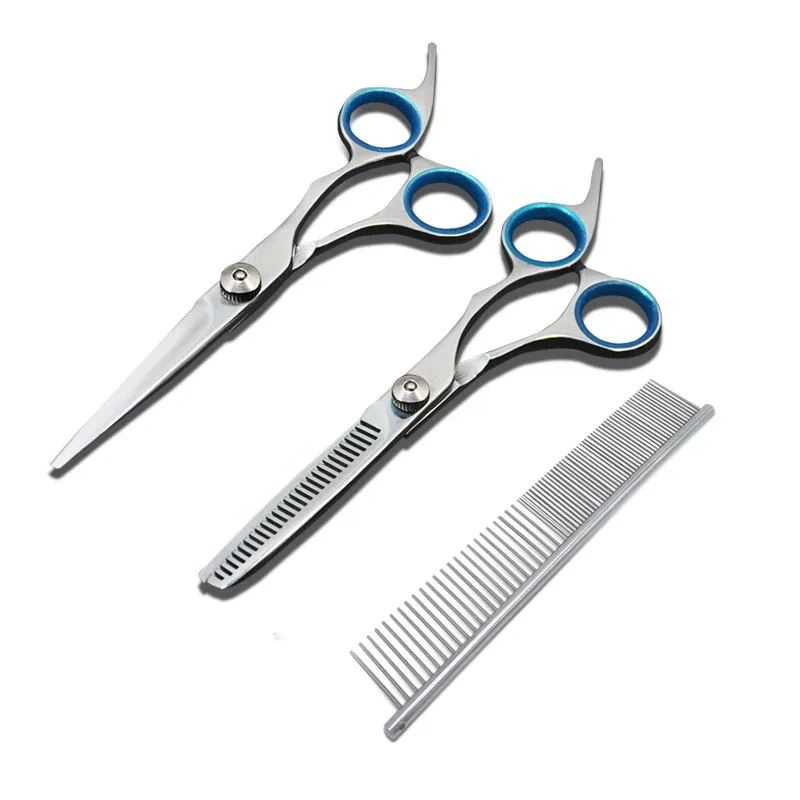 Dog Stainless Steel Grooming Shear Kit Pet Left Handed Straight Scissors Set for Dog