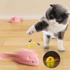 Interactive Plush Mouse Cat Toys Simulation Mice Kitten Self-Playing Plush Toys Indoor Pet Cats Chew Toy
