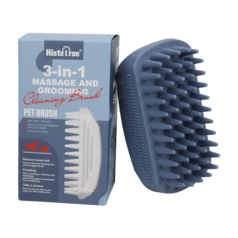 Pet Bath Brush Rubber Comb Hair Removal Brush Pet Dog Cat Cleaning Grooming Supplies Safety Silicone Brush
