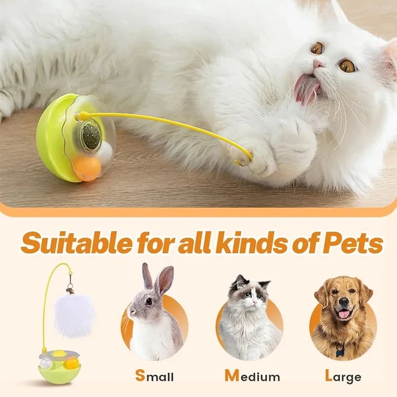 Tumbler Cat Toy Removable Stick Feather Scratching Ball Anti-Bite Turntable Interactive Toy Interesting Pet Supplies cat toys