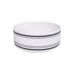 New Black and White Printing Dog Bowl Cat Food Water Bowl Wood Holder