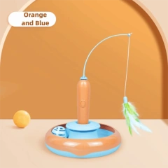 New Interactive Pet Electric Cat Toy 360° Rotating Durable Rotating Cat Turntable with Bell Cat Specific Toy Playtime