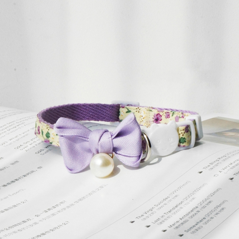 Pretty Flower Embroidery Cat Collar Pet Dog Delicate Collar