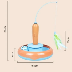 New Interactive Pet Electric Cat Toy 360° Rotating Durable Rotating Cat Turntable with Bell Cat Specific Toy Playtime